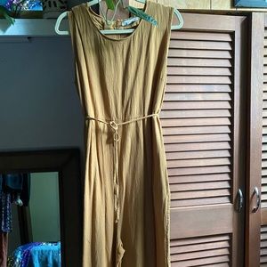 Boutique culotte linen jumpsuit with empire waist